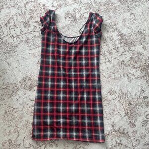 Y2K Grunge Mini Dress Fitted Stretch Bodycon - Size M